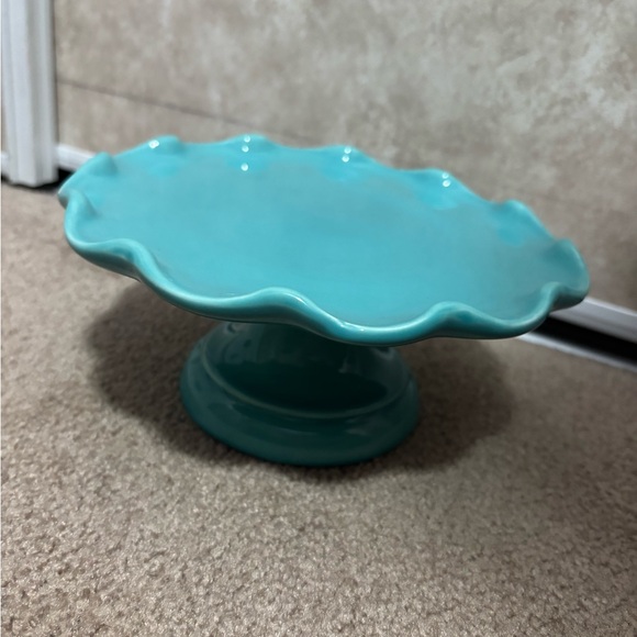 Turquoise Ceramic Cake Stand - Picture 1 of 1
